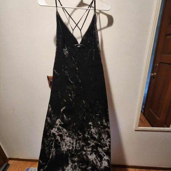 Crushed Velour Strappy Pencil Dress, M - Picture 1 of 4